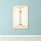 St. Martin Island Lighthouse - Michigan - SBD Canvas Afdruk (Insitu (Houten vloer))