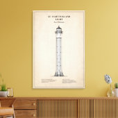 St. Martin Island Lighthouse - Michigan - SBD Canvas Afdruk (Insitu (Woonkamer))