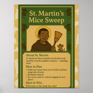 St. Martin Muizen vegen Sint spel teken Poster