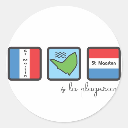 St. Martin Ronde Sticker (Voorkant)