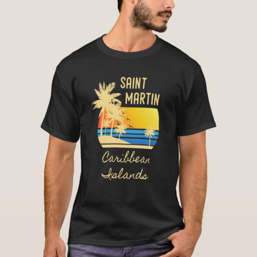 St. Martin Sunset Original Caribbean Islands Beach T-shirt (Voorkant)