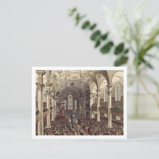 St Martins in the Fields, van 'Ackermann's Microc Briefkaart (Staand voorkant)
