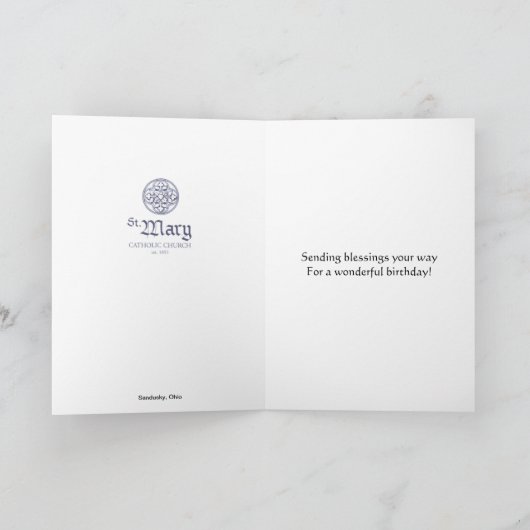 St. Mary Catholic Church - Happy Birthday Kaart (Binnen)