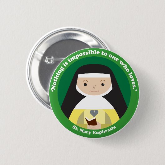St. Mary Euphrasia Ronde Button 5,7 Cm (Voorkant /achterkant)
