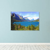 St. Mary Lake, Glacier National Park, Montana Canvas Afdruk (Insitu (Houten vloer))