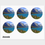 St. Mary Lake, Glacier National Park, Montana Ronde Sticker (Vel)