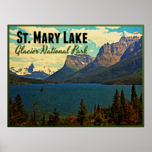 St. Mary Lake Glacier NP Poster