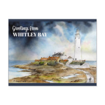 St Mary Lighthouse in Whitley Bay Waterverf