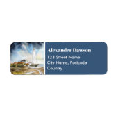 St Mary Lighthouse Whitley Bay Newcastle upon Tyne Etiket (Voorkant)