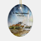 St Mary Lighthouse Whitley Bay Newcastle upon Tyne Keramisch Ornament (Rechts)