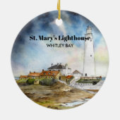 St Mary Lighthouse Whitley Bay Newcastle upon Tyne Keramisch Ornament (Achterkant)