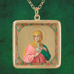 St. Mary Magdalene als Myrrhbearer (ORX 01) Goud Vergulden Ketting<br><div class="desc">In Oost-Orthodoxie werd St. Mary Magdalene nooit verward met St. Mary van Bethany, zuster van SS. Martha en Lazarus, noch met de "sineuze vrouw" die Jezus aanwijst in Luke 7:36-50. Daarom werd zij niet beschouwd als een hervormde prostituee en werd zij ook niet als een prostituee bestempeld. In plaats daarvan...</div>