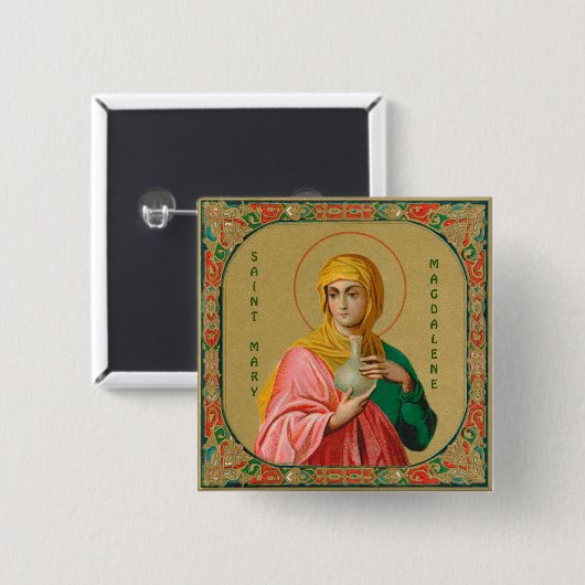 St. Mary Magdalene als Myrrhbearer (ORX 01) Vierkante Button 5,1 Cm (Voorkant /achterkant)
