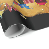 ST MARY MAGDALENE BLAUW BLOEMPERKAMENT RODE PARELT CADEAUPAPIER (Rol Hoek)