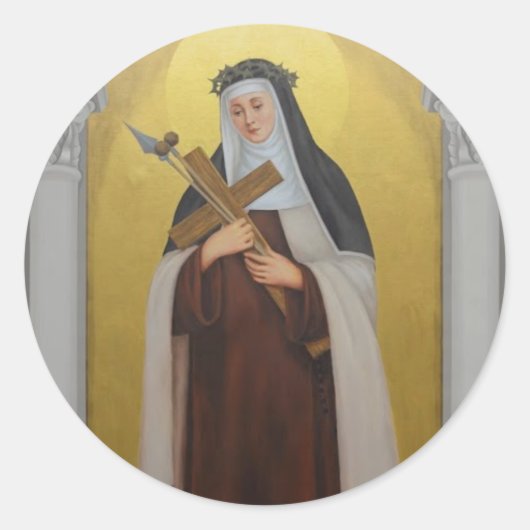 St. Mary Magdalene de Pazzi Carmelite Nun Ronde Sticker (Voorkant)
