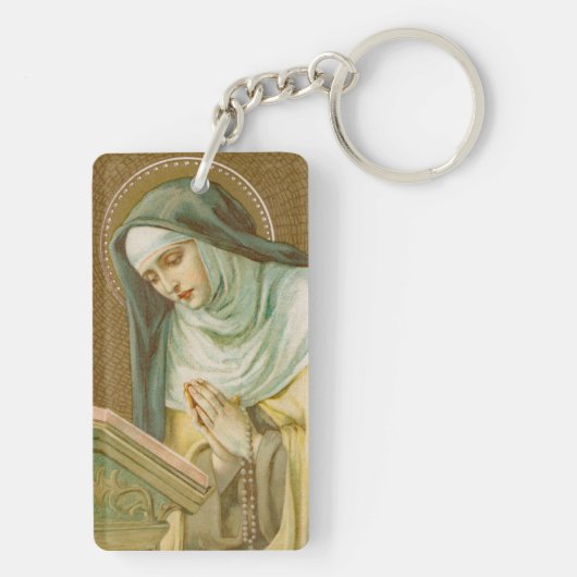 St Mary Magdalene de Pazzi (JM 45) 2xRect Acryl Sleutelhanger (achterkant)