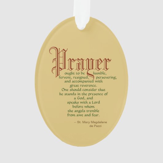 St. Mary Magdalene de Pazzi (JM 45) Ovaal Acryl Ornament (achterkant)