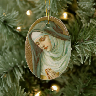 St. Mary Magdalene de Pazzi (JM 45) Oval Keramisch Ornament