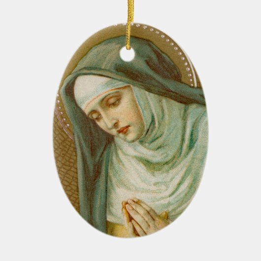 St. Mary Magdalene de Pazzi (JM 45) Oval Keramisch Ornament (Voorkant)