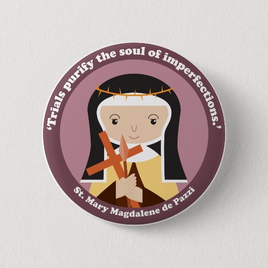 St. Mary Magdalene de Pazzi Ronde Button 5,7 Cm (Voorkant)