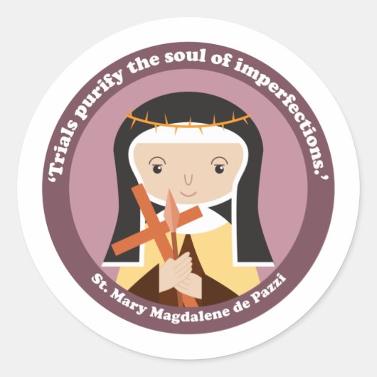 St. Mary Magdalene de Pazzi Ronde Sticker (Voorkant)
