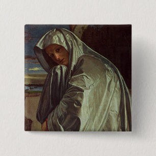 St. Mary Magdalene nadert de Sepulcher Vierkante Button 5,1 Cm