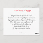 St. Mary of Egypt Prayer Card Briefkaart (Achterkant)