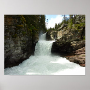 St. Mary-waterval I in Glacier National Park Poster