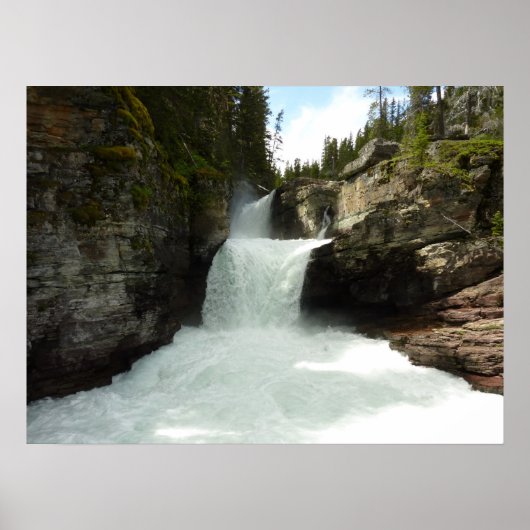 St. Mary-waterval I in Glacier National Park Poster (Voorkant)