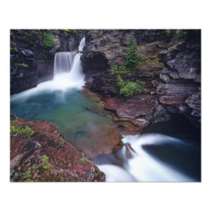 St Mary-watervallen in Glacier National Park in Foto Afdruk