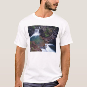 St Mary-watervallen in Glacier National Park in T-shirt