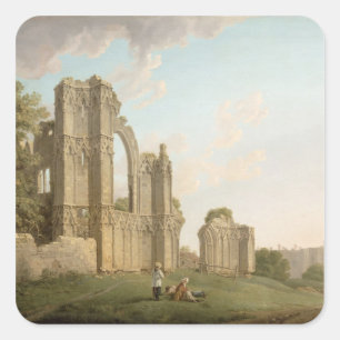 St Mary's Abbey, York, c.1778 (olie op doek) Vierkante Sticker