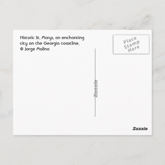 St. Marys, Georgia, VS Briefkaart (Achterkant)