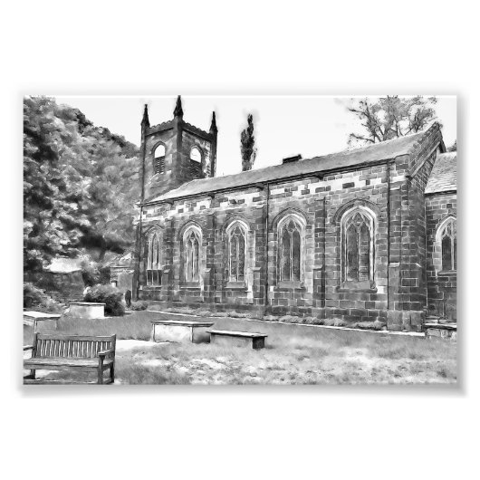 St Mary's Kerk, Luddenden Foto Afdruk (Voorkant)