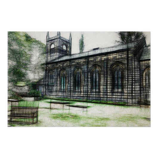 St Mary's Kerk, Luddenden Perfect Poster (Voorkant)