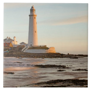 St Mary's Lighthouse England Tile/Trivet Tegeltje