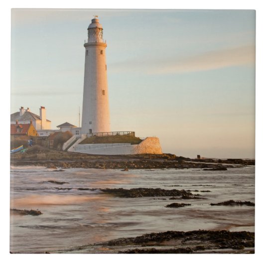 St Mary's Lighthouse England Tile/Trivet Tegeltje (Voorkant)