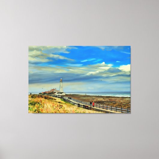 St Mary's Lighthouse, Whitley Bay Canvas Afdruk (Voorkant)