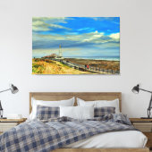 St Mary's Lighthouse, Whitley Bay Canvas Afdruk (Insitu (Slaapkamer))