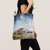 St. Mary's Lighthouse Whitley Bay Waterverf Tote Bag (Dichtbij)