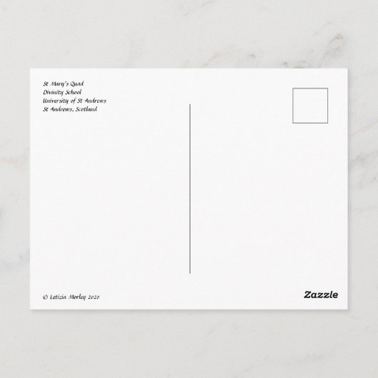 St Mary's Quad University of St Andrews Scotland Briefkaart (Achterkant)