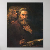 St. Matthew And The Angel By Rembrandt Poster (Voorkant)