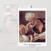 St.Matthew de Evangelist en Angel van Guido Reni Briefkaart (Voorkant / Achterkant)
