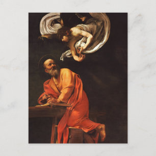 St. Matthew en de engel door Caravaggio ansichtkaa Briefkaart