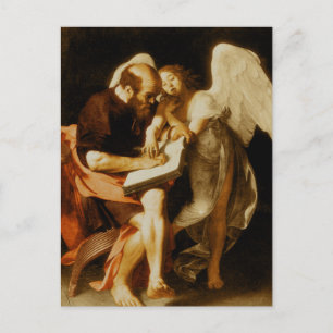St. Matthew en de engel door Caravaggio ansichtkaa Briefkaart