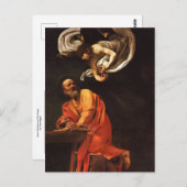 St. Matthew en de Engel van Caravaggio Briefkaart (Voorkant / Achterkant)