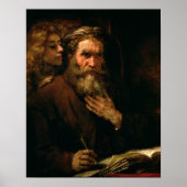St. Matthew en The Angel, 1655-60 (olie op doek) Poster (Voorkant)