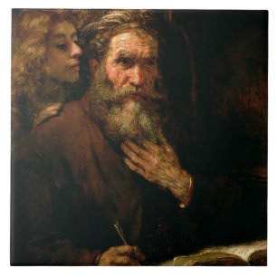 St. Matthew en The Angel, 1655-60 (olie op doek) Tegeltje
