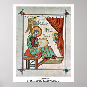St. Matthew, hoofd van het boek Lindisfarne Poster