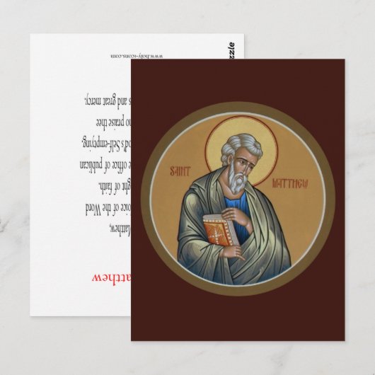 St. Matthew Prayer Card Briefkaart (Voorkant / Achterkant)